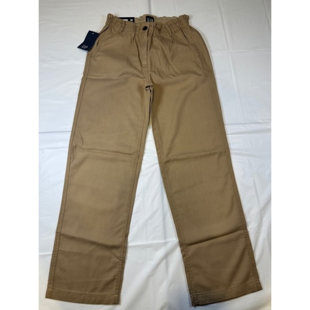 Gap Womens Easy Pull On Pants Tan Khaki Straight Leg Cotton Lyocell XS GP010050